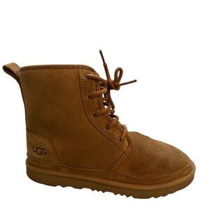 UGG Kids Neumel Tan Suede Lace-Up Boots